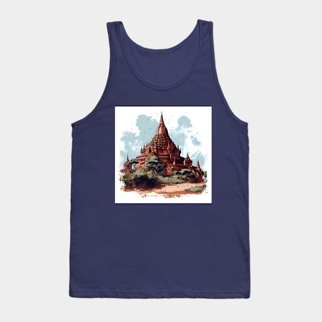 Handsome illustration of Bagan, Myanmar Tank Top by KOTYA